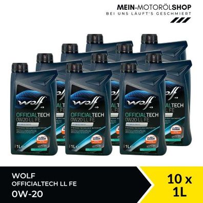 Wolf OfficialTech 0W-20 LL FE 10x1 Liter