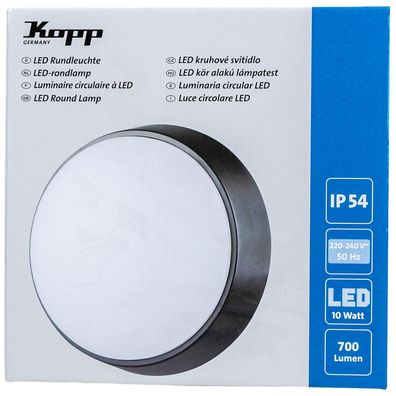 Kopp LED Rundleuchte 10W IP54 Deckenleuchte Wandleuchte Wandlampe Deckenlampe