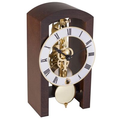 Hermle 23015-030721 Tischuhr Boston offen Nussbaum Skelettwerk ohne Schlag