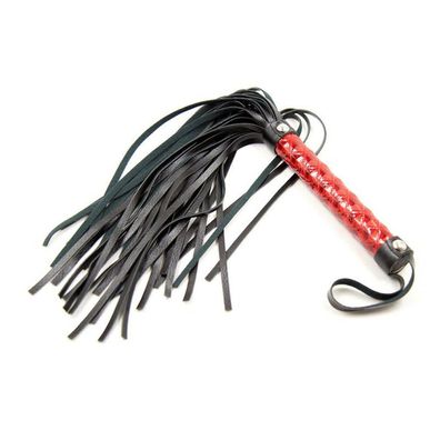 Flogger Diamant-Muster und Metall-Hardware 39 cm Rot