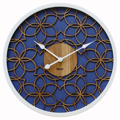 Hermle 30103-002100 Wanduhr Quarz rund blau