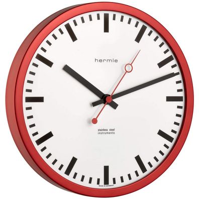 Hermle 30471-360870 Bahnhofsuhr Grand Central rund rot