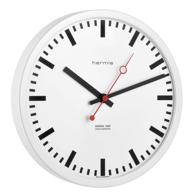 Hermle 30471-C50870 Bahnhofsuhr Grand Central Ø300mm rund weiß Zifferblatt Funkuhr