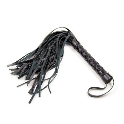 Flogger Diamond Pattern mit Metallbeschlägen 39 cm Schwarz