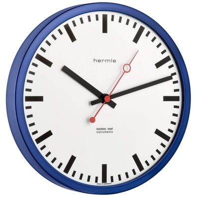 Hermle 30471-Q72100 Bahnhofsuhr Grand Central rund blau