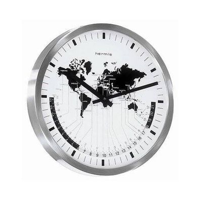 Hermle 30504-002100 Wanduhr Airport Weltzeit EAR Quarzuhrwerk