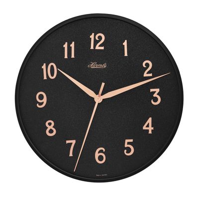 Hermle 30923-742100 Wanduhr Bahnhofsuhr - Ø 400 Schwarzer Reif anthrazit Zifferblatt