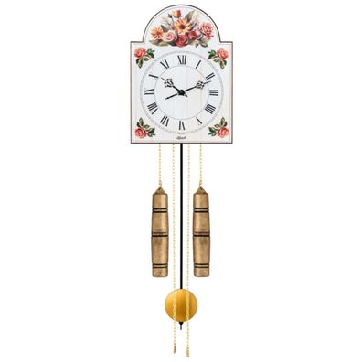 Hermle 61026-000261 Schilderuhr Giselle aus Holz, blumigen Elementen Zahlenbild röm