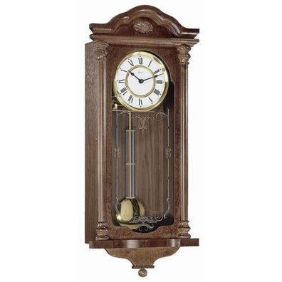 Hermle 70509-032214 Regulateur Fulham Nussbaum mit Dekorglas Quartz