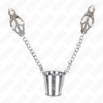 Nippelklammern mit Eimer Silber