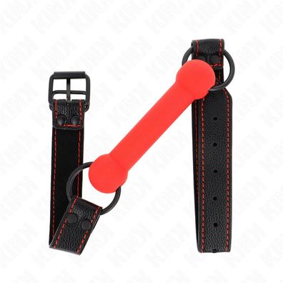 Knochenknebel mit Kunstlederband Rot Einstellbar 41-57 Cm