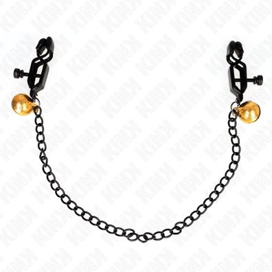 Flache Kette Nippel Klammern und Glocke Silber 30 Cm