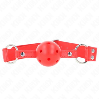 Kink - Kompletter roter hohler harter Ballknebel 62 X 2 Cm