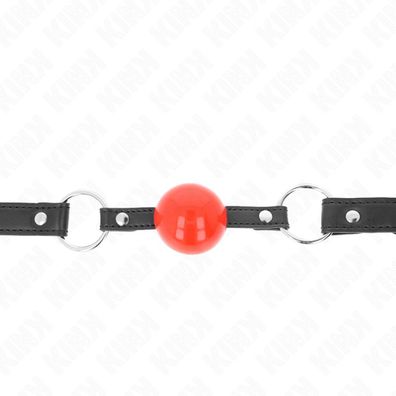 Kink - Ball 4 Cm Gag mit Schloss Red Ball Black Strap 60 X 2 Cm