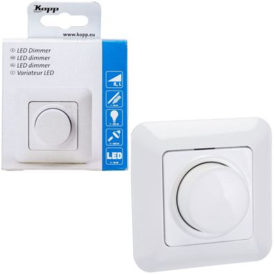 Kopp Dimmer mit Rahmen Drehdimmer Lichtdimmer Dimmschalter Schalter LED Lampen