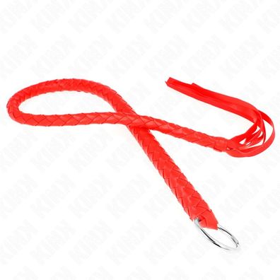 Kink - Schlangenpeitsche mit rotem Handring 65 Cm