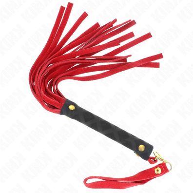 Kink - Rote Wildleder Mini Peitsche 30 Cm