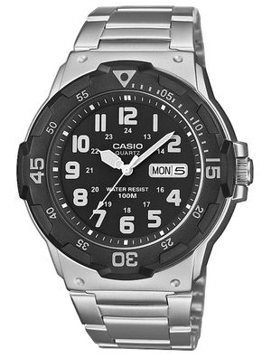Casio Collection Herrenuhr Silber/Schwarz MRW-200HD-1BVEF