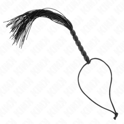 Kink - Mini-Silikonpeitsche mit 6 schwarzen Perlen 26 cm