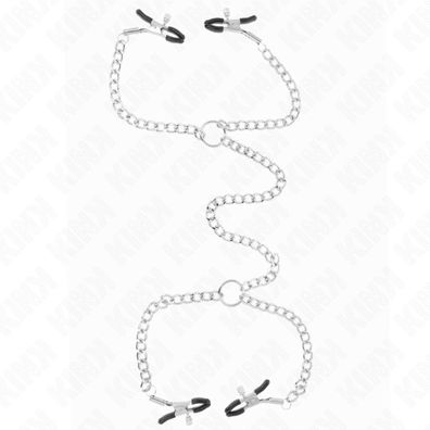 Kink - 4 Chain Nipple Clamps 32 Cm mit kleinen Ketten 14 Cm