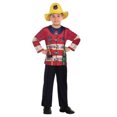 Amscan Amscan Feuerwehrmann Kostüm Kinderkostüm 8-10 Jahre