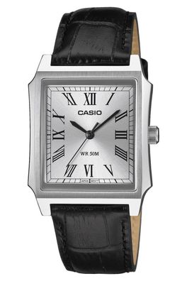Casio Herren-Armbanduhr mit Lederband Schwarz MTP-B190L-7BVER