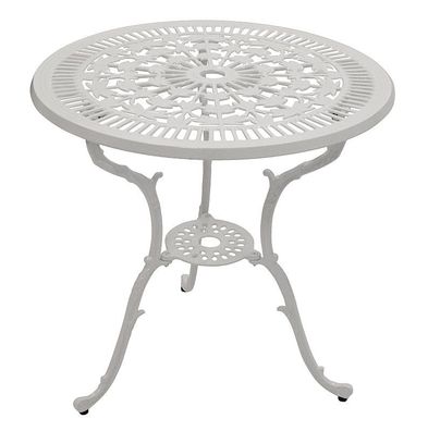 Tisch Jugendstil 70cm rund Aluguss weiss