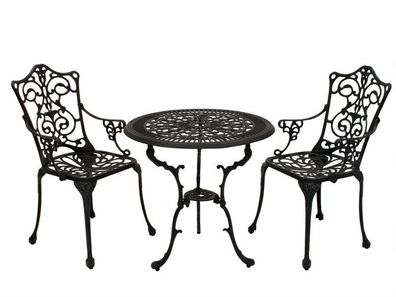 Bistroset 3teilig Aluguss grau-antik