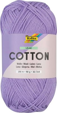 folia 25937 - Cotton LILAC, 50 g Wolle zum Häkeln und Stricken, ca. 150 m, Strickgarn