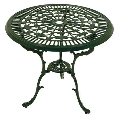 Tisch Jugendstil 70cm rund Aluguss dunkelgrün