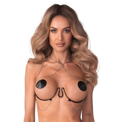 Lustique Schwarzer Brustgurt S/M/L