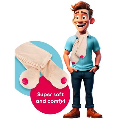 Unbranded Hautfarbener Plüsch Schal mit Brüsten, leicht, witziges Party-Gadget