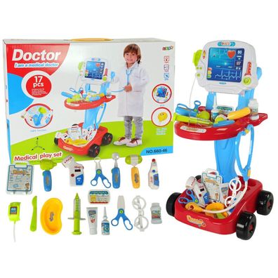 Leantoys 17-teiliger Medikamentenwagen