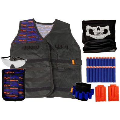 IMPORT Leantoys Polizist Kommando Kostüm Patronen Brille Sling Weste