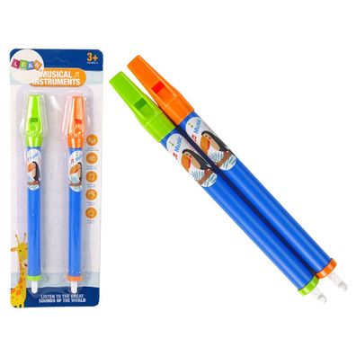 Leantoys Set mit zwei Pfeifen für Kinder blaue Tiere