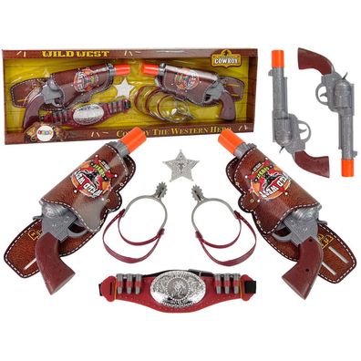 Leantoys Cowboy Set für zwei Cowboy Revolver Sporen Zubehör