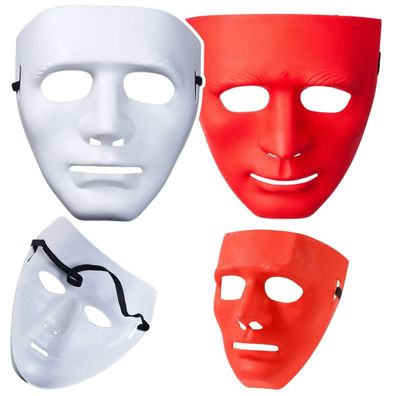 Maske Anonymous Karneval Halloween Auf Elastischem Weiß Rot
