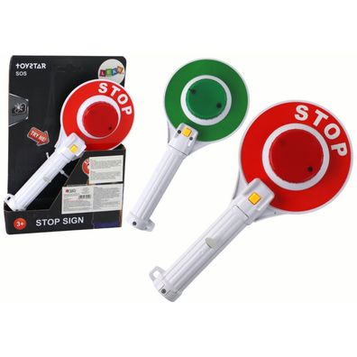 Leantoys Polizei-Lolli für Kinder, doppelseitige Ampel