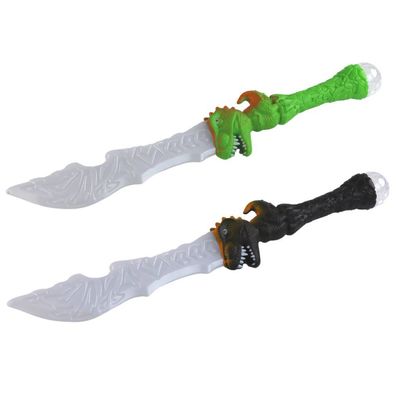 Leantoys Lichtschwert, Griff in Dinosaurierform, grün
