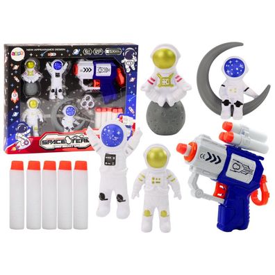 LeanToys Set Pistole mit weichen Pfeilen Kosmischer Kosmonaut