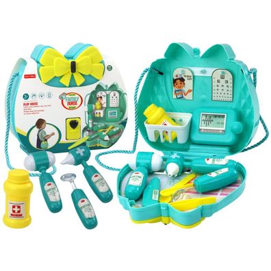 LeanToys Arztset in Tasche mit Kordel Türkis