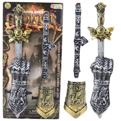 Lean Gladiator Ritter Set Schwert Protektoren Gürtel Verziert
