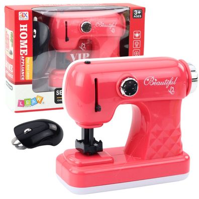 Lean Toys Spielzeug-Nähmaschine Mit Maus Für Kinder Lichter Rosa