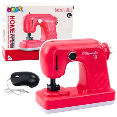Lean Toys Spielzeug-Nähmaschine Mit Maus Für Kinder Lichter Rosa