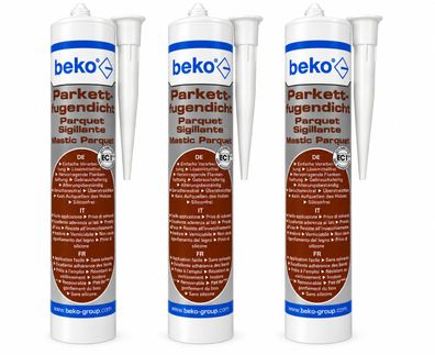 3x Beko Parkettfugendicht Eiche kalk weiß Parkett Laminat Dichtmasse Fuge 310ml