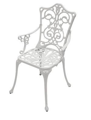 Sessel Jugendstil Aluguss weiss