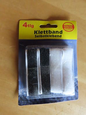 Klettband Haftverschluß schwarz + weiß Klett + Flausch selbstklebend 4tlg