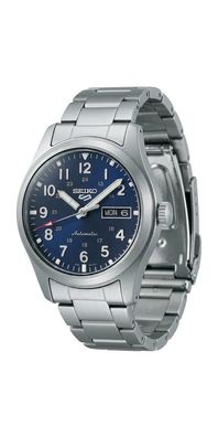 Seiko 5 Sports Herrenuhr silber blau Edelstahl SRPG29K1