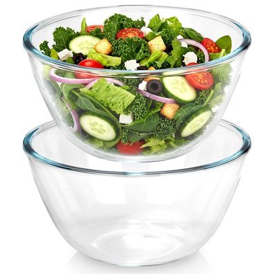 Salatschüssel aus Glas, 17 cm, 1 l, 2 Stück