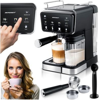 Berdsen BD-773 schwarze 20-Bar-Milchaufschäumer-Kaffeemaschine